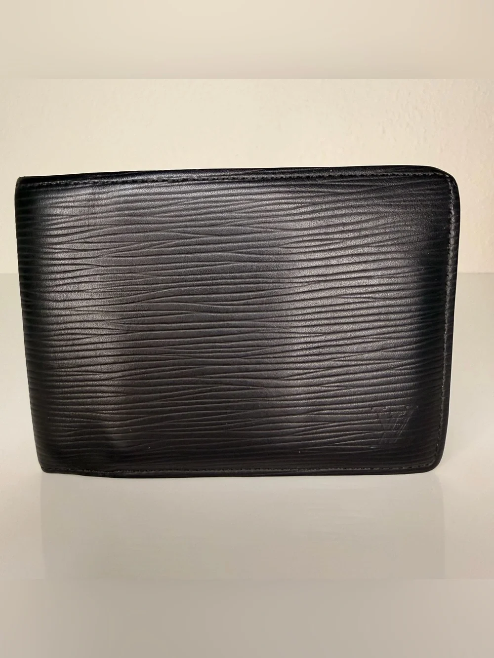 Authentic Louis Vuitton Black Epi Leather Bi-Fold Wallet